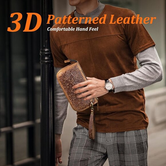 Chic Leather Wristlet Bag for Women - Fits Smartphones & Keeps Essentials Secure - Picture 2 of 7